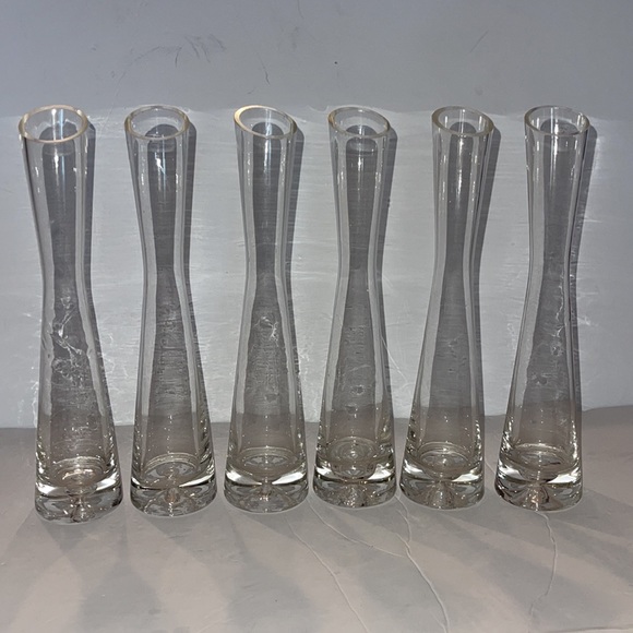 6 pc set baccarat Elegant crystal glass bud flower vases - Picture 8 of 10
